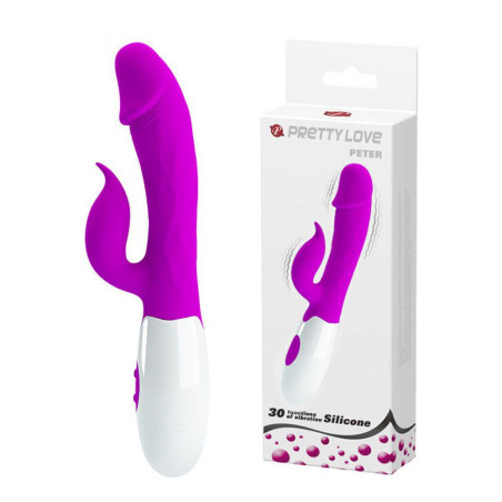 PRETTY LOVE PETER VIBRATORE IN SILICONE CON 30 FUNZIONI DI VIBRAZIONE E STIMOLATORE CLITORIDE RABBIT