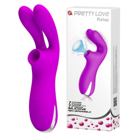 PRETTY LOVE ROMANCE MASSAGE SUCKING VIBRATORE RABBIT IN SILICONE CON STIMOLATORE SUCCHIA CLITORIDE