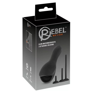 REBEL GLANS MASTURBATION 3 IN 1 MASTURBATORE CON DILATATORI 10 MODALITÀ DI VIBRAZIONE RICARICABILE USB