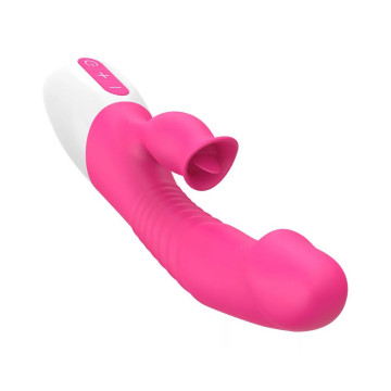 VIBRATORE RABBIT IN SILICONE CON LINGUA STIMOLATORE CLITORIDE ED EFFETTO RISCALDANTE