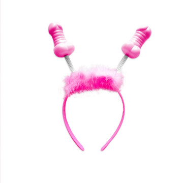 CERCHIETTO CON PELO E PISELLI ROSA CON MOLLA ADDIO AL NUBILATO CELIBATO GADGET PER ADULTI SEXY PARTY