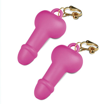 ORECCHINI PISELLO ROSA ADDIO AL NUBILATO CELIBATO GADGET PER ADULTI SEXY PARTY