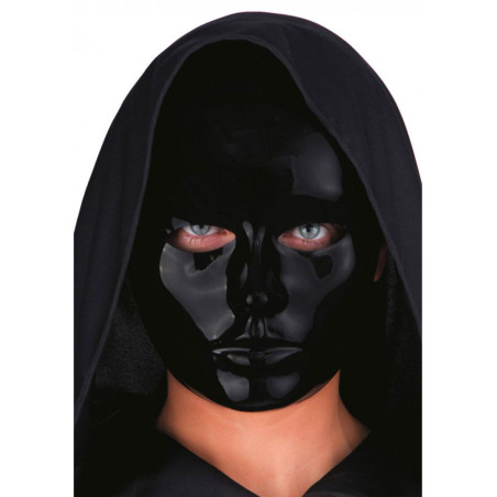 MASCHERA VISO MEDIO NERO IN PLASTICA CON CARTELLINO ETICHETTA