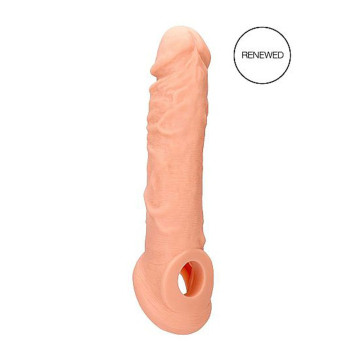 REALROCK PENIS SLEEVE 8" FLESH PROLUNGA FALLICA GUAINA INDOSSABILE MORBIDA IN TPE COLOR CARNE