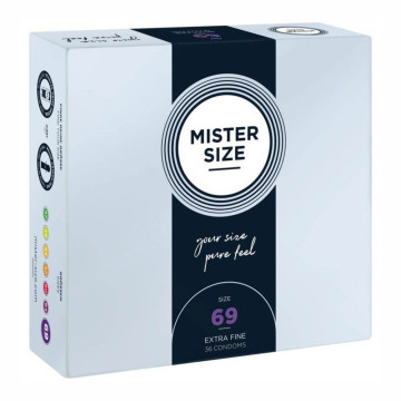 MISTER SIZE DIAMETRO 69 MM PRESERVATIVI PROFILATTICI CONDOM GRANDI IN CONFEZIONE DA 36 PZ