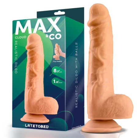 MAX & CO CLOUD DILDO REALISTICO 21 CM CON TESTICOLI E VENTOSA