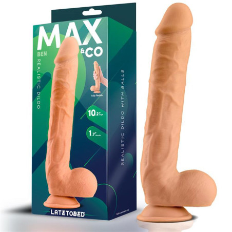 MAX & CO BEN DILDO REALISTICO 25 CM CON TESTICOLI E VENTOSA