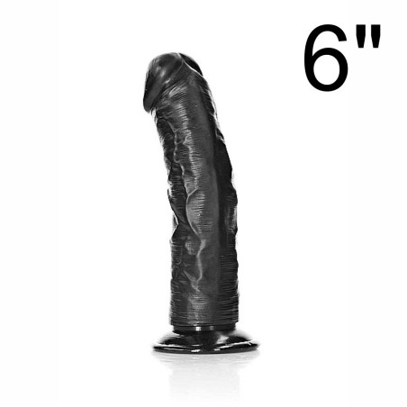 REALROCK DILDO REALISTICO NERO CON VENTOSA 6” CM 15,5