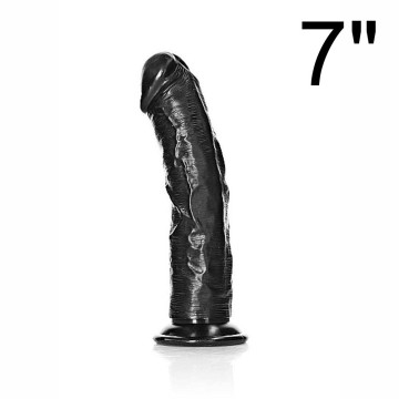 REALROCK DILDO REALISTICO NERO CON VENTOSA 7” CM 18