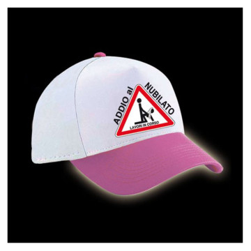 CAPPELLINO BASEBALL ADDIO AL NUBILATO LAVORI IN CORSO BIANCO E ROSA GADGET PER ADULTI SEXY PARTY