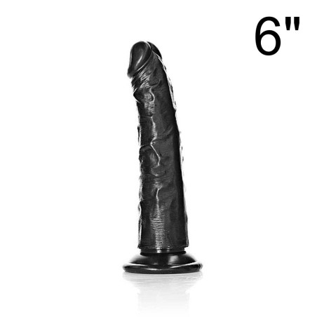 REALROCK DILDO REALISTICO NERO ANALE SLIM 6” CON VENTOSA