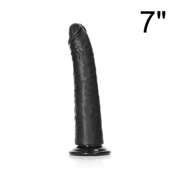 REALROCK DILDO REALISTICO NERO ANALE SLIM 7” CON VENTOSA