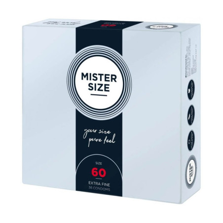 MISTER SIZE DIAMETRO 60 MM PRESERVATIVI PROFILATTICI CONDOM GRANDI IN CONFEZIONE DA 36 PZ