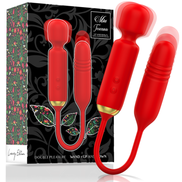 MIA DOUBLE PLEASURE WAND MASSAGGIATORE FEMMINILE + BULLET SU E GIÙ IN SILICONE CON USB