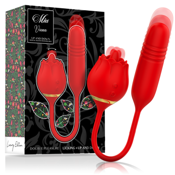 MIA DOUBLE PLEASURE LICKING + SU E GIÙ ROSA CON LINGUA E BULLET UP & DOWN STMOLATORE CLITORIDEO VAGINALE ANALE