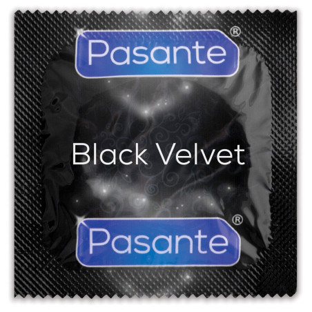 PASANTE BLACK VELVET CONDOMS 144 PZ PROFILATTICO PRESERVATIVO IN LATTICE NERO