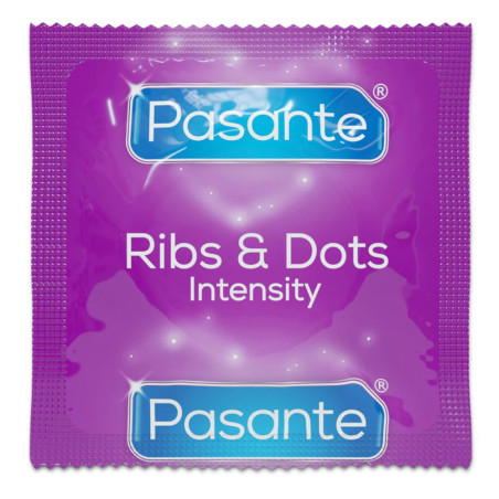 PASANTE RIBS & DOTS INTENSITY BULK 144 PZ PRESERVATIVI PROFILATTICI STIMOLANTI CON PUNTI E NERVATURE