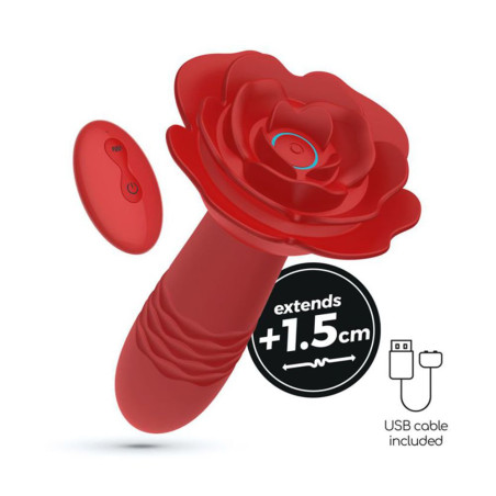 Stimolatore anale prostatico rosa rossa vibratore in silicone con telecomando e funzione di spinta ricaricabile USB