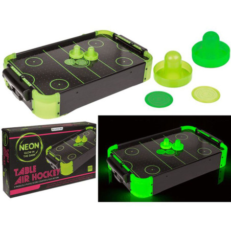 Gioco air hockey da tavolo fluorescente che si illumina al buio