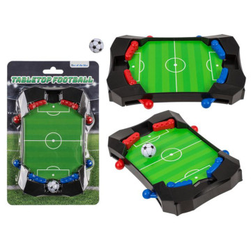 Mini gioco calcio balilla in plastica tipo flipper portatile con una pallina