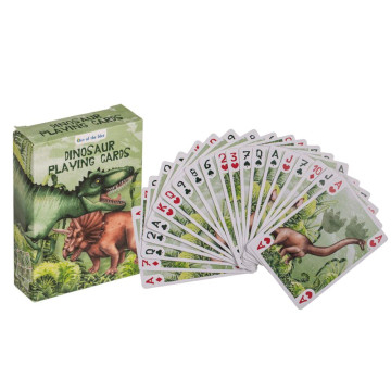 Mazzo di 54 carte da gioco per Poker con immagini di dinosauro