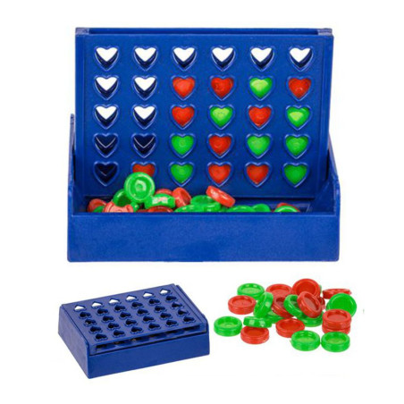 Mini gioco 4 di fila con pedine colorate in plastica