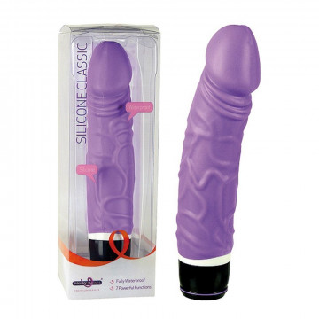 SEVEN CREATIONS CLASSIC PURPLE – FALLO REALISTICO VIBRANTE IN SILICONE VIOLA CM 19