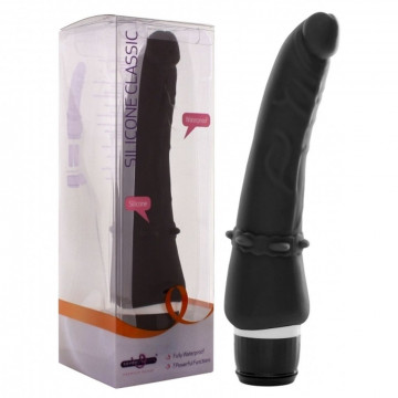 SEVEN CREATIONS ANAL BLACK + CORONA – FALLO REALISTICO ANALE VIBRANTE IN SILICONE NERO CM 19