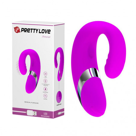 PRETTY LOVE AMOUR  GIOCO DI COPPIA VIBRATORE VAGINALE CLITORIDE PER LUI E LEI IN SILICONE VIOLA RICARICABILE USB