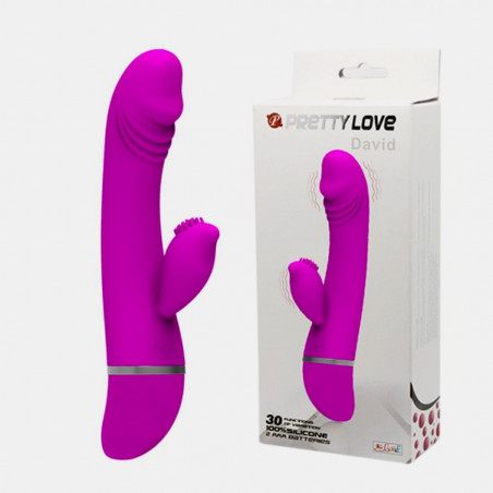 11296 PRETTY LOVE DAVID RABBIT 100% SILICONE