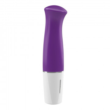 3000010190 OVO D4 MINI VIBE WHITE/PURPLE VIBRATORE BIANCO E VIOLA IN SILICONE 14 CM