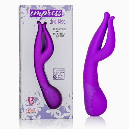 3002444014 IMPRESS DUAL KISS PURPLE STIMOLATORE DOPPIO IN SILICONE VIOLA