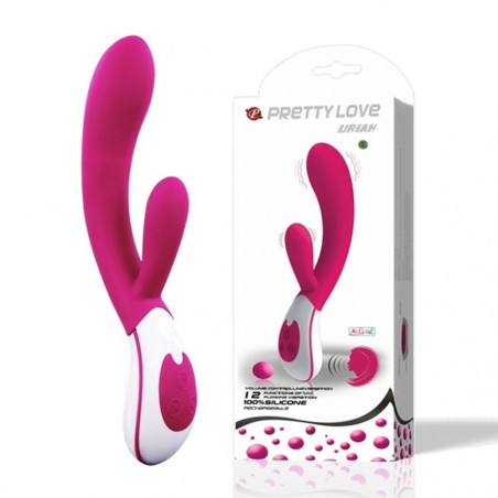 11259 PRETTY LOVE URIAH RABBIT SILICONE ROSA E BIANCO RICARICABILE