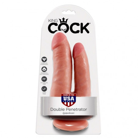 551221 PIPEDREAM KING COCK DOUBLE PENETRATOR FLESH COLOR 8.5”