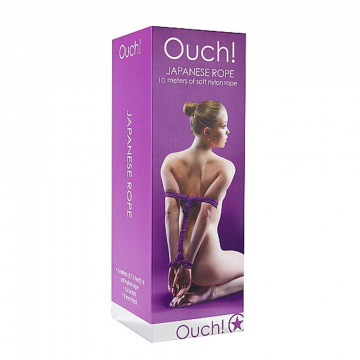 OU031PUR OUCH! CORDA DA BONDAGE INTRECCIATA VIOLA A 16 CAPI IN NYLON 10 M