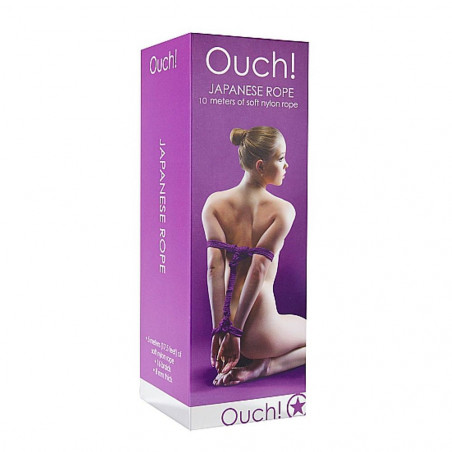 OU031PUR OUCH! CORDA DA BONDAGE INTRECCIATA VIOLA A 16 CAPI IN NYLON 10 M