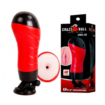 BM-00900T46Z-1 CRAZY BULL DELIA ANAL WITH VIBRATION MASTURBATORE ANO VIBRANTE 12 FUNZIONI CON VENTOSA REGOLABILE