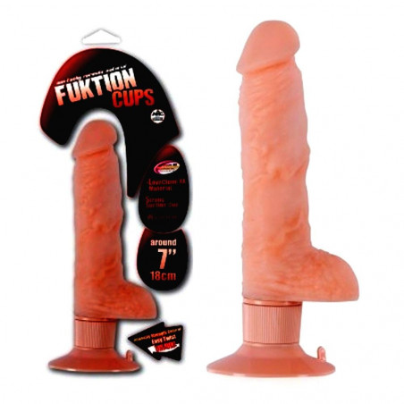 10163 FUKTION CUPS FLESH 7"  FALLO REALISTICO VIBRANTE CON VENTOSA