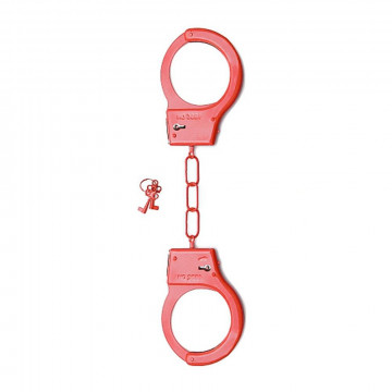 SHT347RED METAL HANDCUFFS RED MANETTE METALLICHE ROSSE