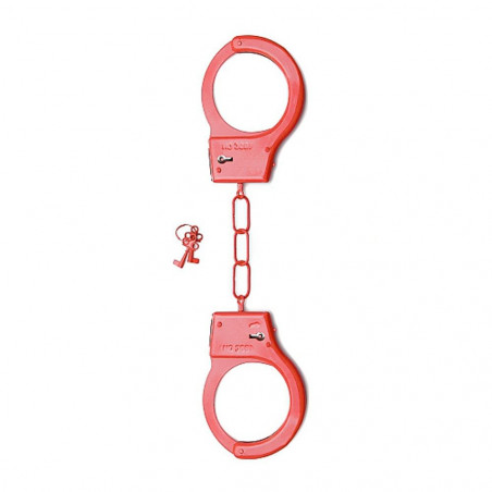 SHT347RED METAL HANDCUFFS RED MANETTE METALLICHE ROSSE