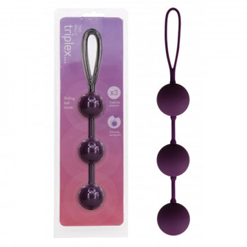 55003937 RIO TRIPLEX SILICONE BALLS CA. 25 CM TRE PALLINE VAGINALI ANALI IN SILICONE VIOLA