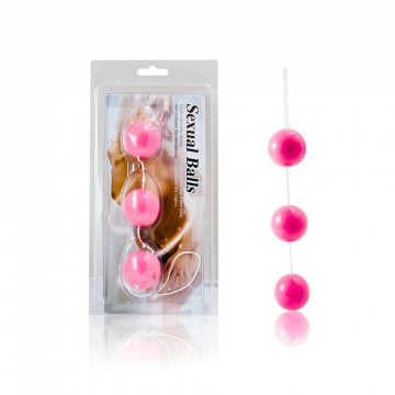 D23-194171 TRE PALLINE VAGINALI IN SILICONE ROSA DIAMETRO 34 MM