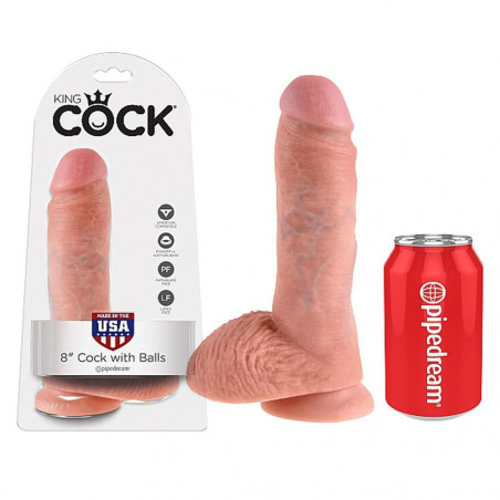 PD5507-21 8 INCH COCK WITH BALLS SKIN FALLO REALISTICO 8"