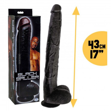 BLACK BALLER DILDO FALLO REALISTICO GIGANTE NON VIBRANTE 43 CM