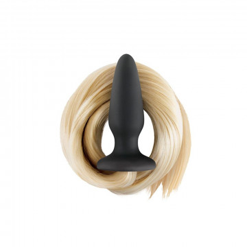 280416 FILLY TAILS PALOMINO  PLUG ANALE IN SILICONE NERO CON CODA DI CAVALLO