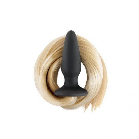 280416 FILLY TAILS PALOMINO  PLUG ANALE IN SILICONE NERO CON CODA DI CAVALLO