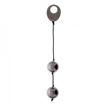 50903 DOMINO METALLIC BALLS -CHROME BLACK  PALLINE VAGINALI IN METALLO ARGENTO SCURO