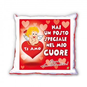 V 4205-3 SAN VALENTINO CUSCINO HAI UN POSTO SPECIALE NEL MIO CUORE TI AMO CM 40 X 40