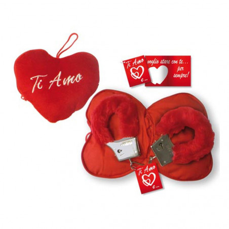 V 6582 SAN VALENTINO CUORE CON MANETTE PELUCHE ROSSO + BIGLIETTO TI AMO