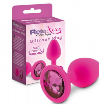 55078857 RELAXXXX SILICONE DIAMOND PLUG PINK/PINK SIZE S